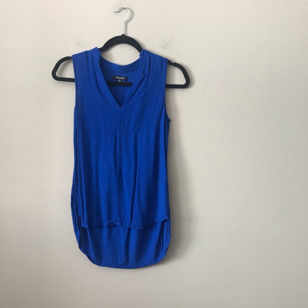 Madewell Royal Blue Sleeveless Blouse